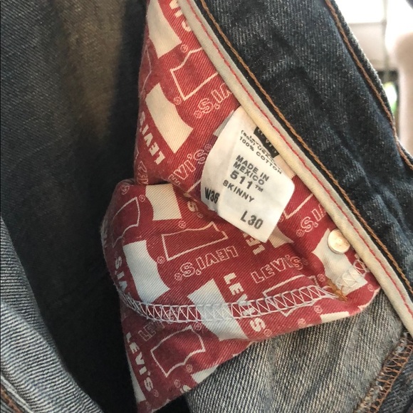 Vintage Levi’s skinny 511 jeans. 36x30 - Picture 13 of 14